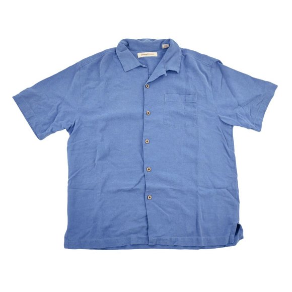 Tommy Bahama Button Shirt Men's Large Blue Relaxed - Picture 1 of 11